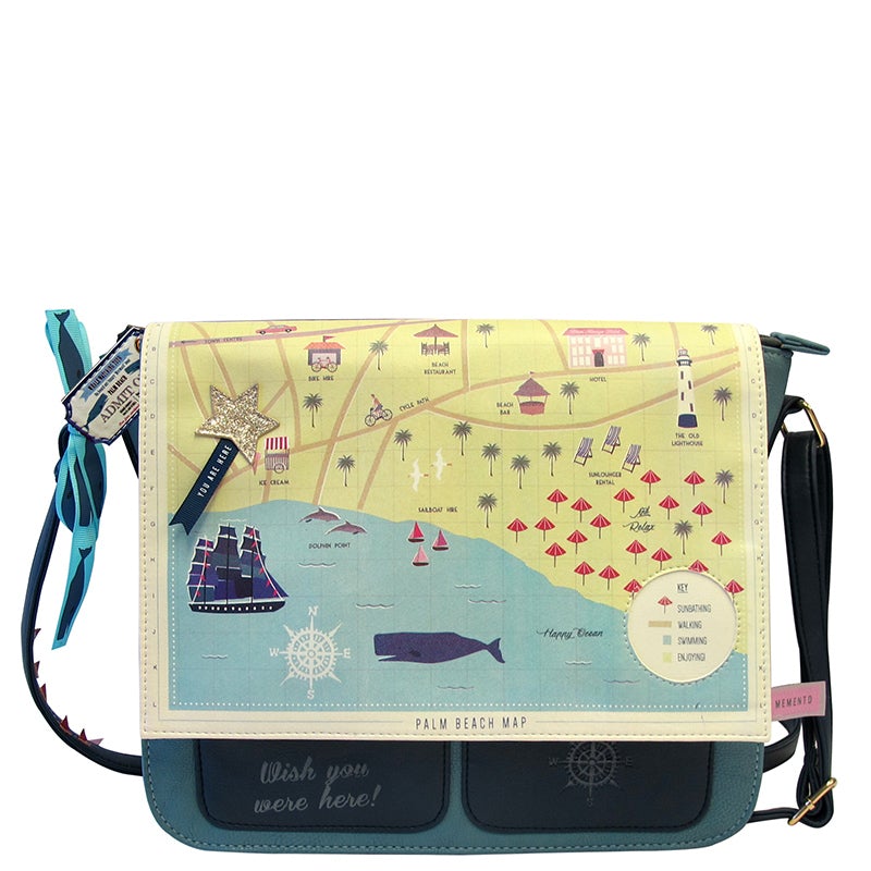 House of Disaster Palm Beach Map Memento Satchel - BouChic 