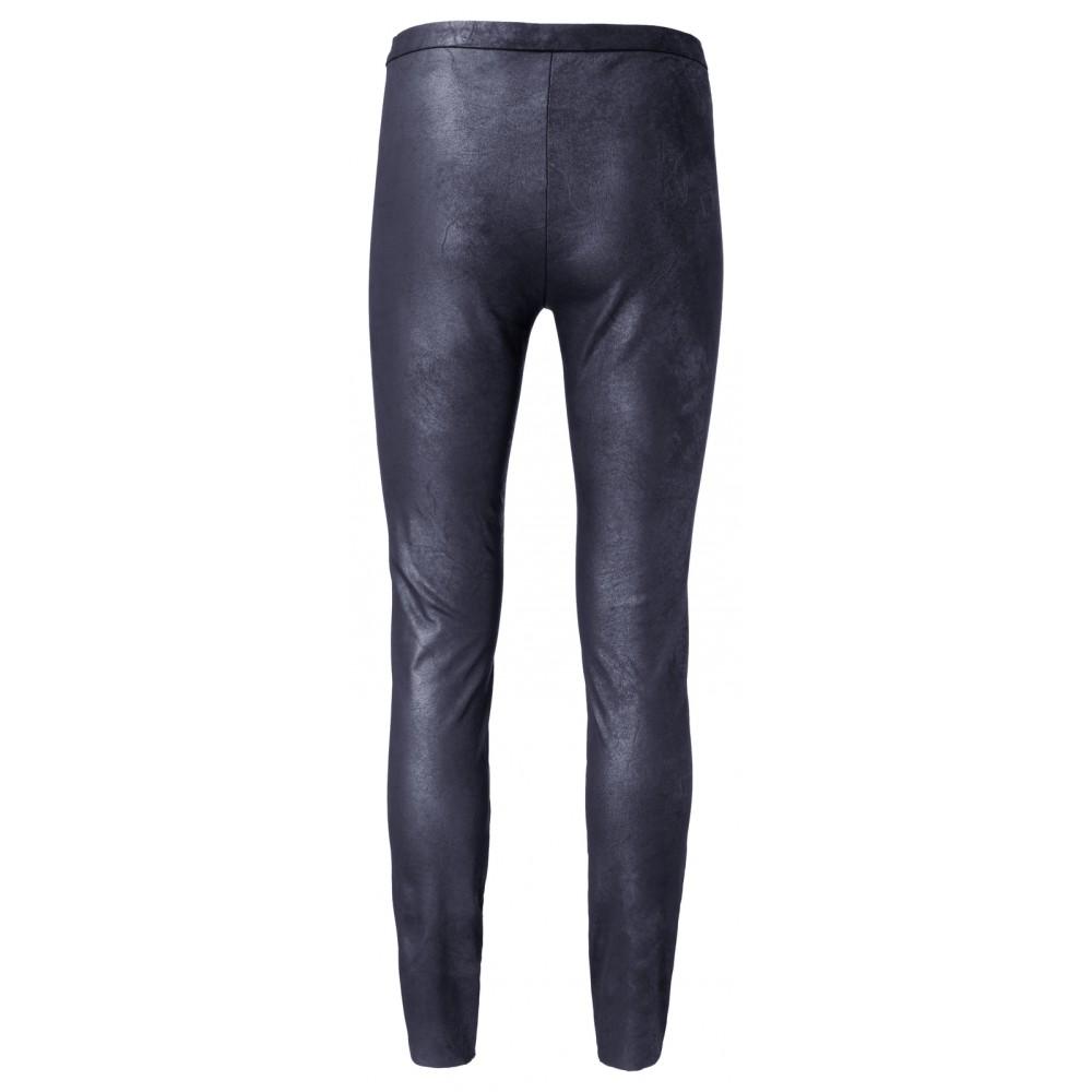Imitation Leather Leggings Dark Navy - BouChic 