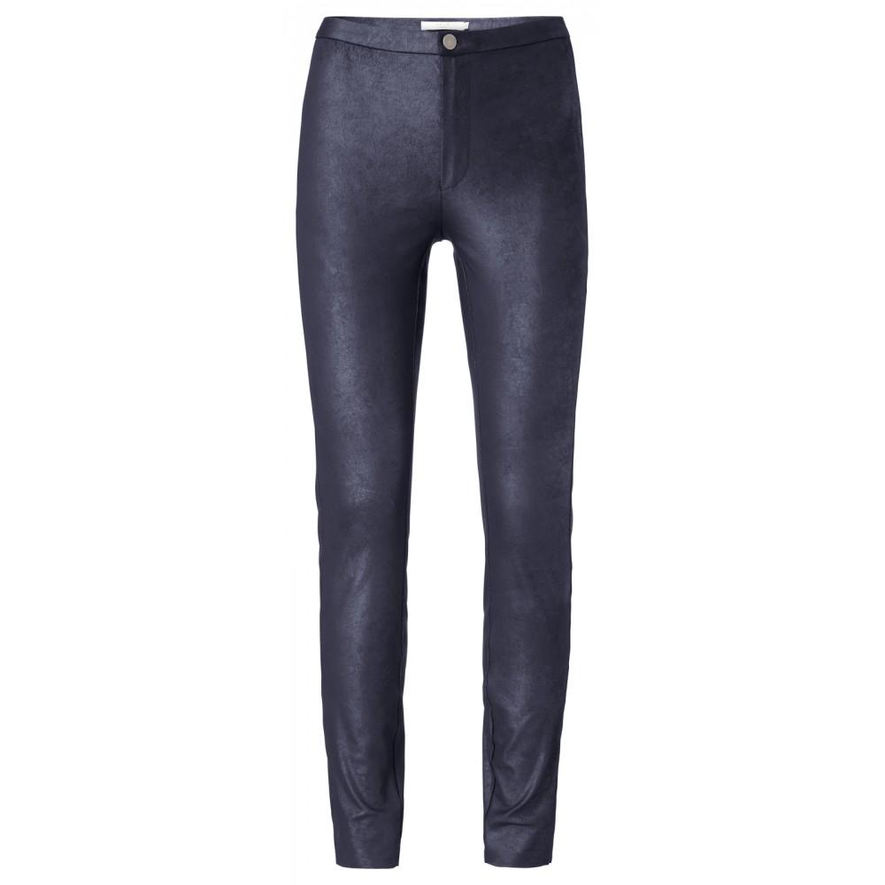 Imitation Leather Leggings Dark Navy - BouChic 