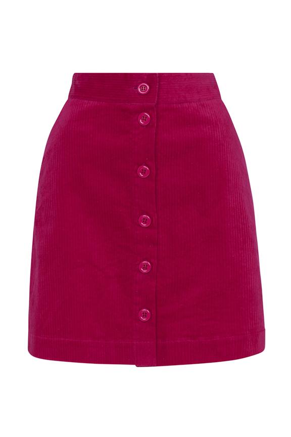 Hot pink cord skirt top