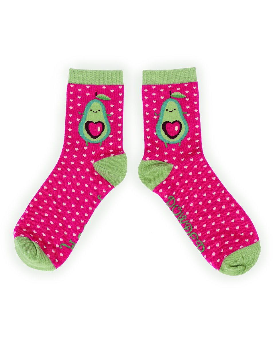 Ladies Avocado Bamboo Ankle Socks Fuchsia Pink - BouChic 