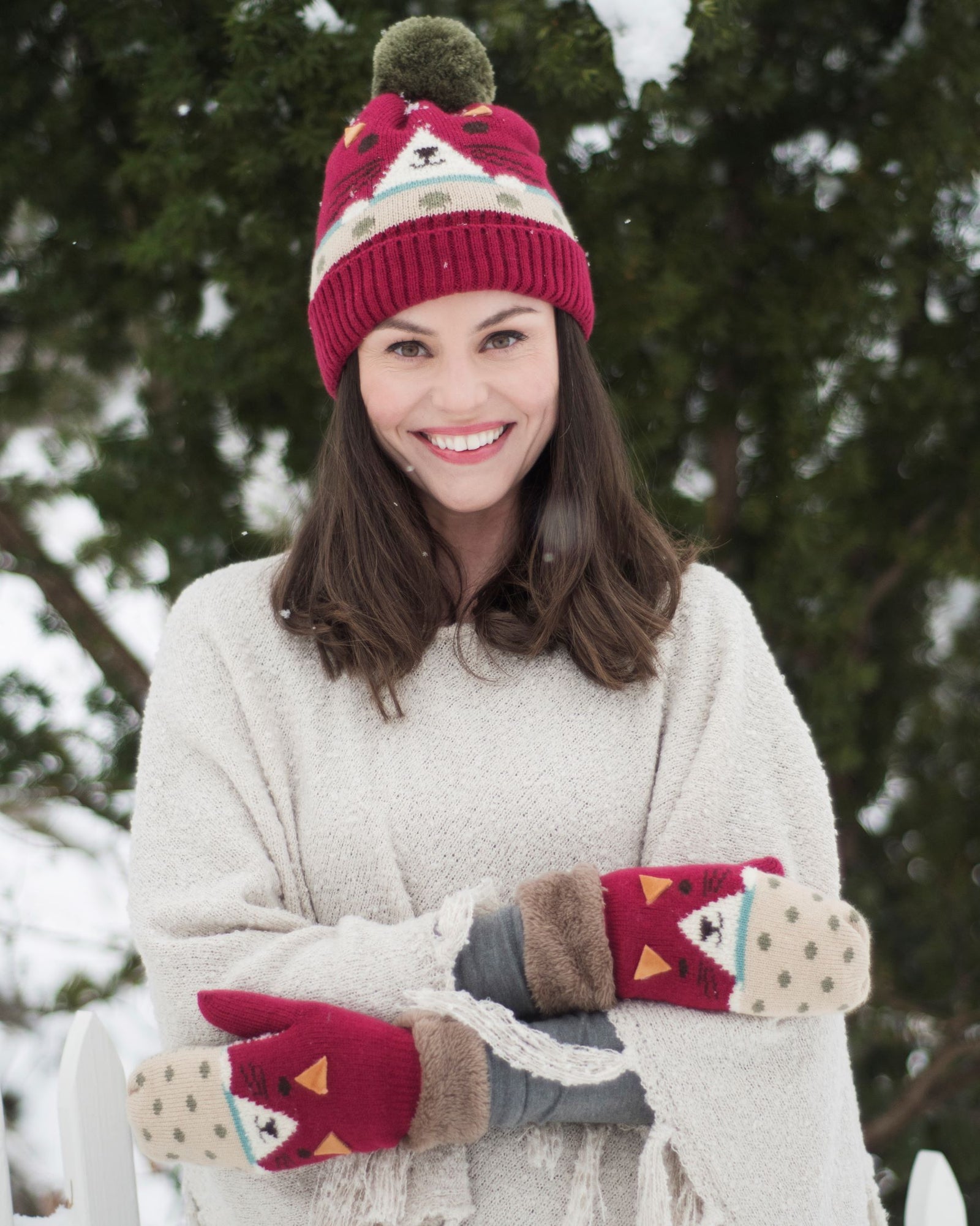 Ladies Cosy Cat Hat Berry - BouChic 
