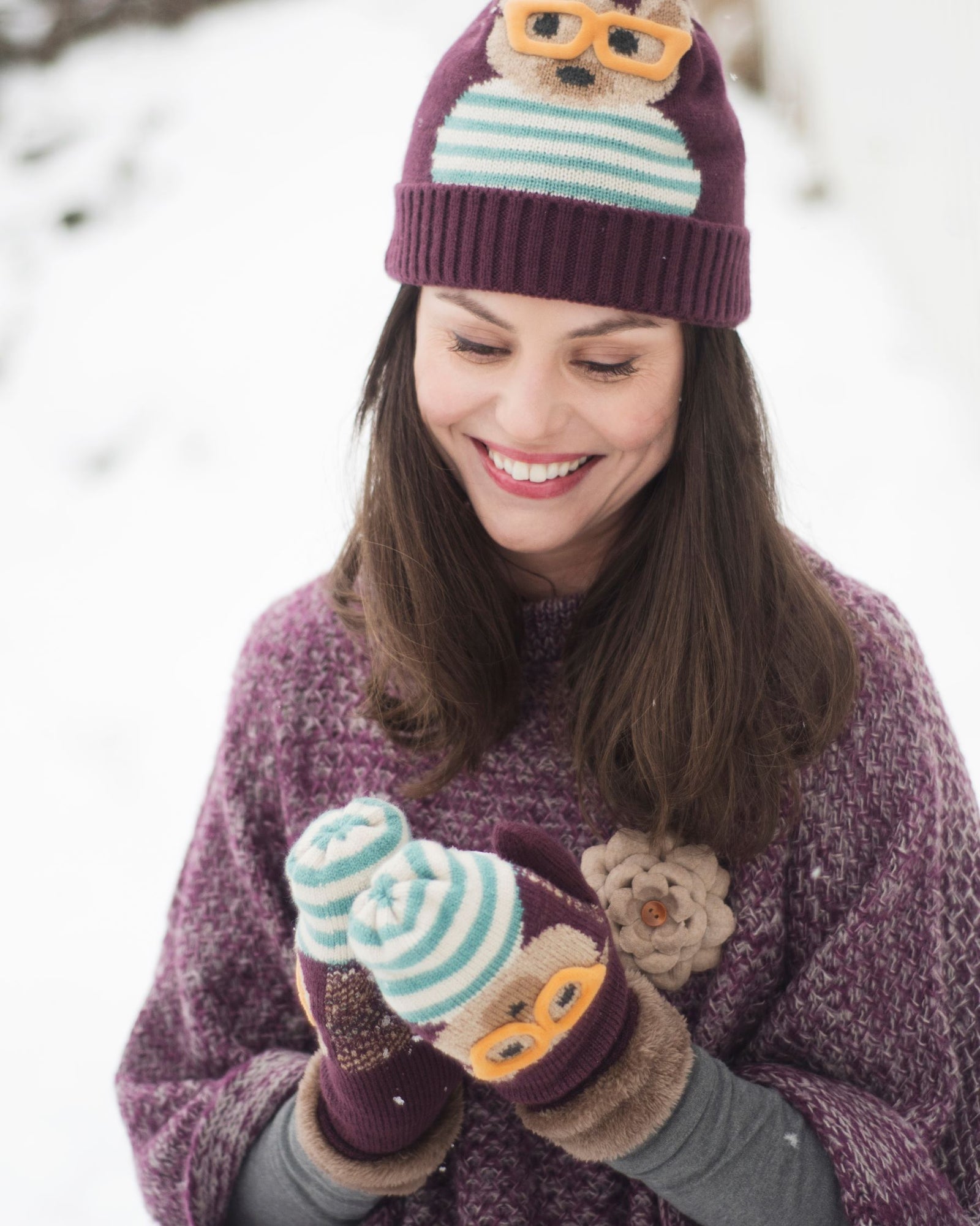 Ladies Cosy Teddy Hat Damson - BouChic 