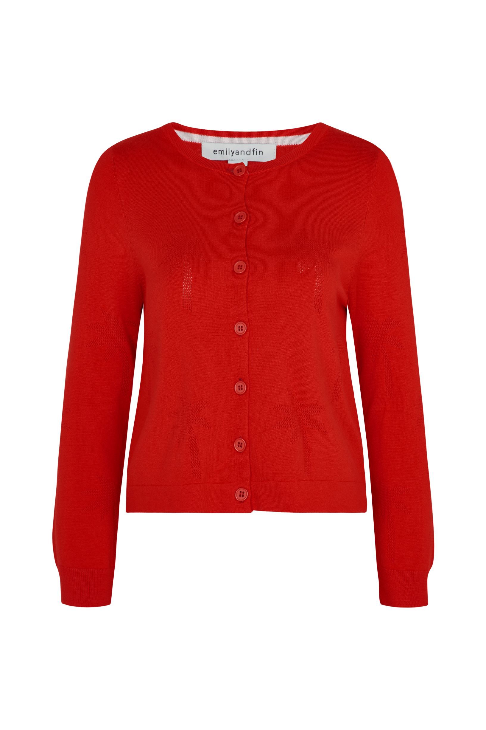 Lily Palm Emily & Fin Tree Red Cardigan - BouChic 