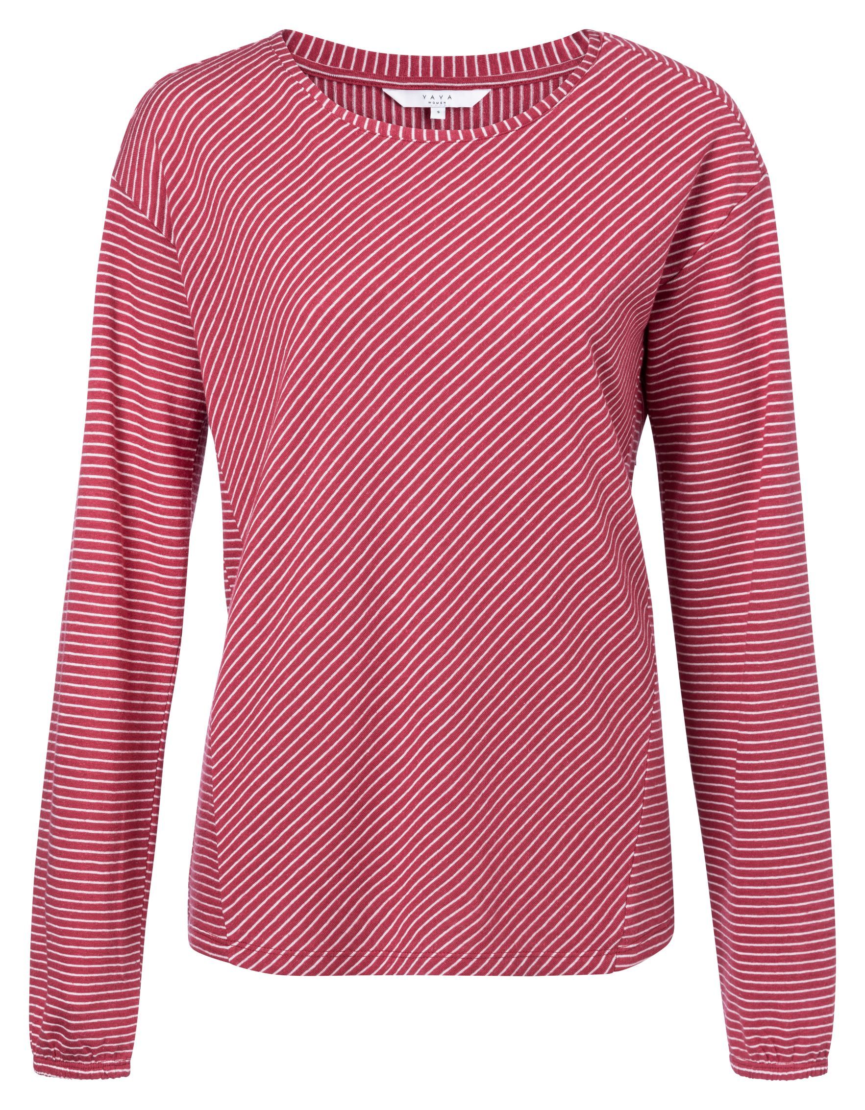 Linen YaYa Top With Striped Print Pink Rouge - BouChic 