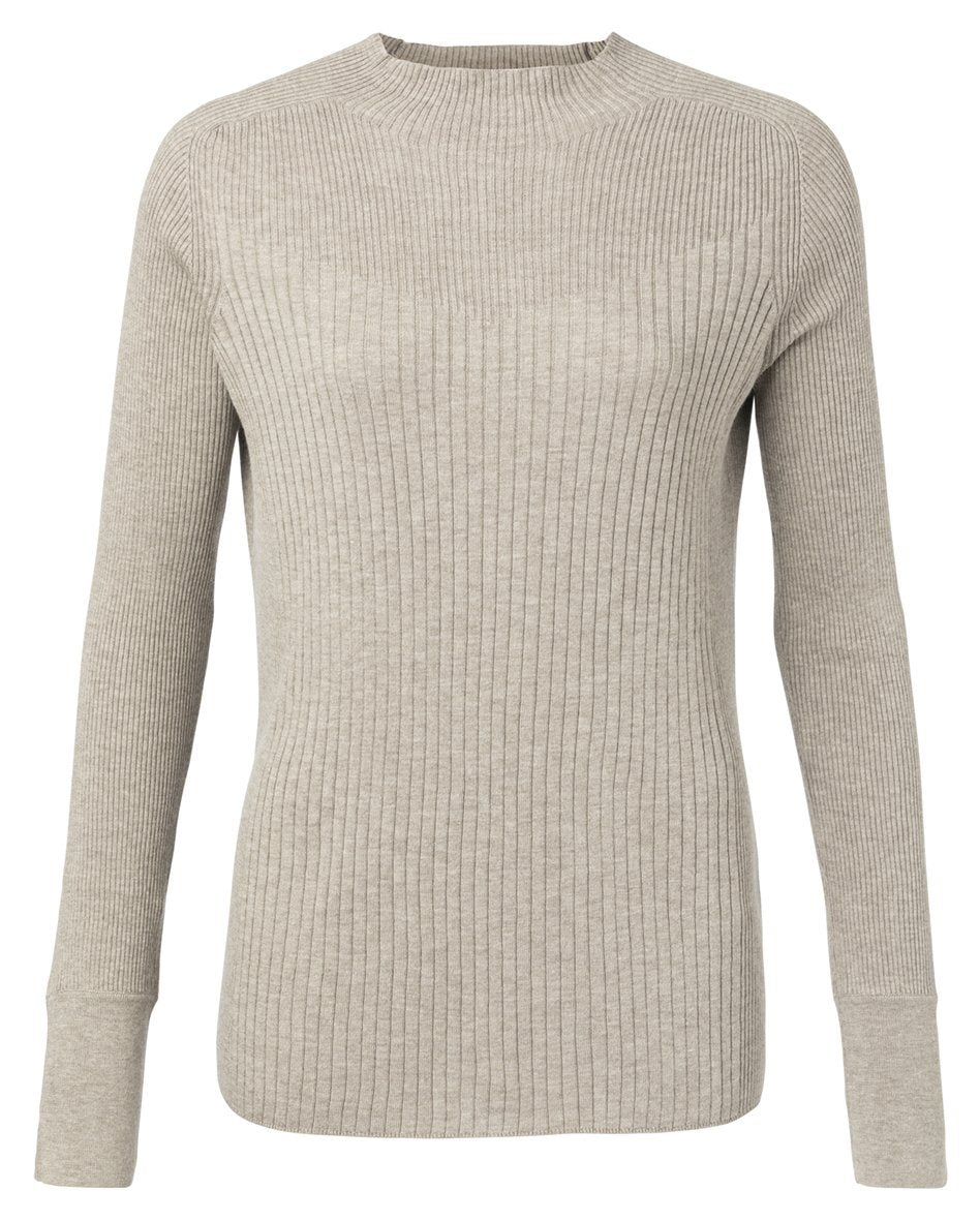 Long Sleeve Sweater Beach Sand Melange - BouChic 