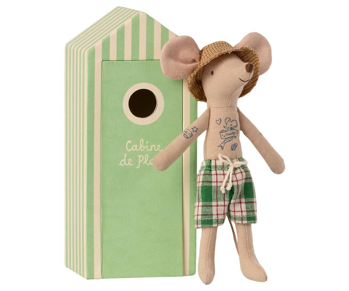 Maileg Beach Mouse Dad in Cabin De Plage - BouChic 