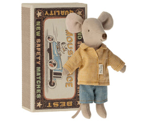 Maileg Big Brother Mouse in Matchbox Yellow Shirt - BouChic 