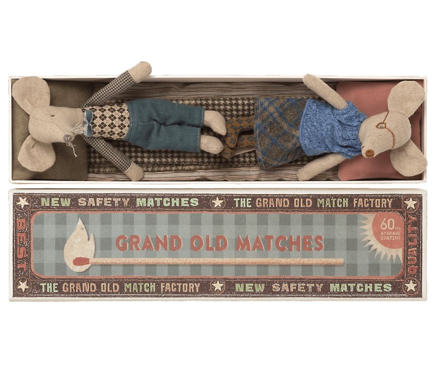 Maileg Grandma and Grandpa Mice in Long Matchbox - BouChic 