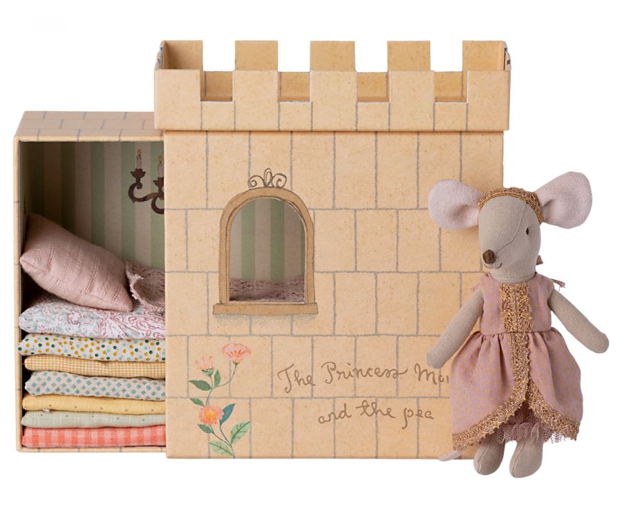 Maileg Princess & The Pea Big Sister Mouse in Castle - BouChic 