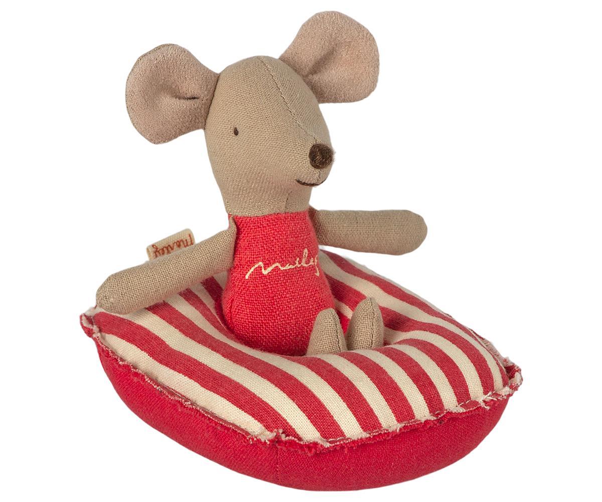 Maileg Rubber Boat Little Mouse Red Stripe - BouChic 