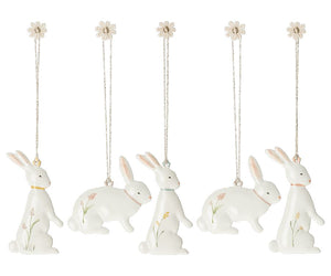 Maileg Set of 5 Easter Bunny Decorations 2 Designs - BouChic 