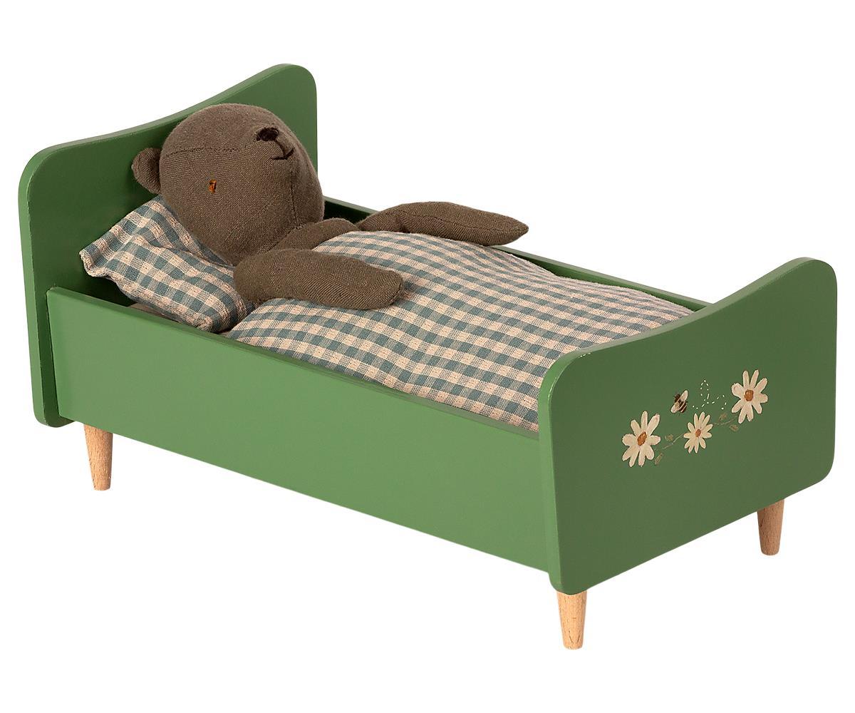 Maileg Wooden Bed Teddy Dad Dusty Green - BouChic 