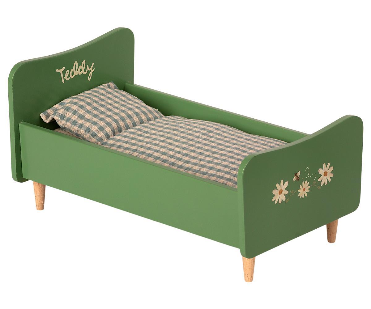 Maileg Wooden Bed Teddy Dad Dusty Green - BouChic 