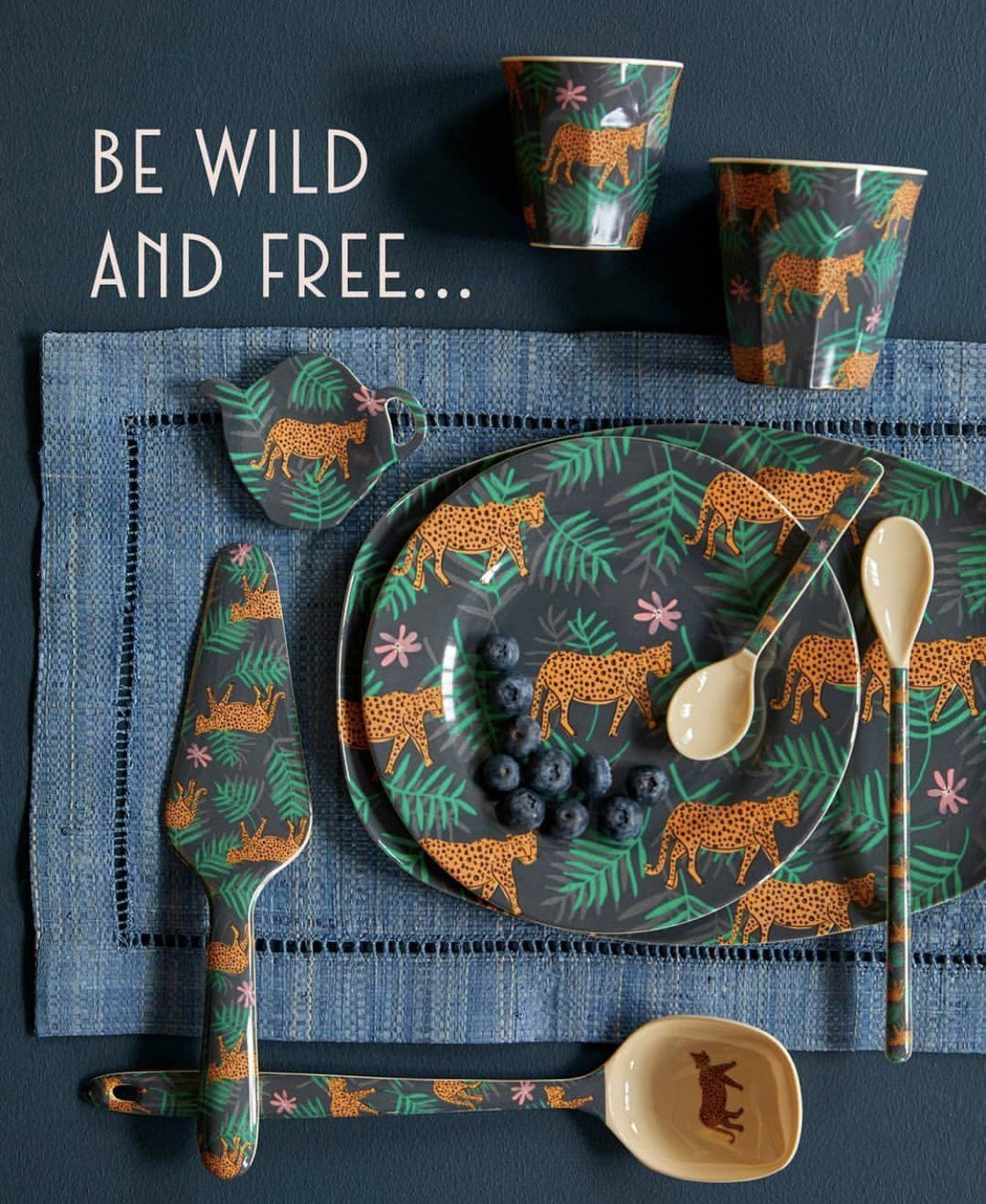 Melamine Bowl Leopard And Leaves Print Medium - BouChic 