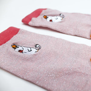 Moomin Glitter Socks Snorkmaiden Soft Pink - BouChic 