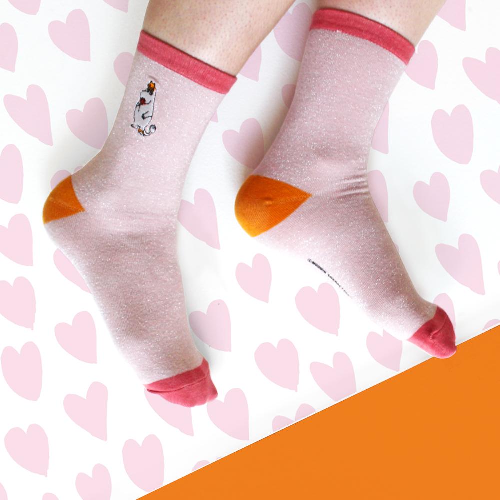 Moomin Glitter Socks Snorkmaiden Soft Pink - BouChic 