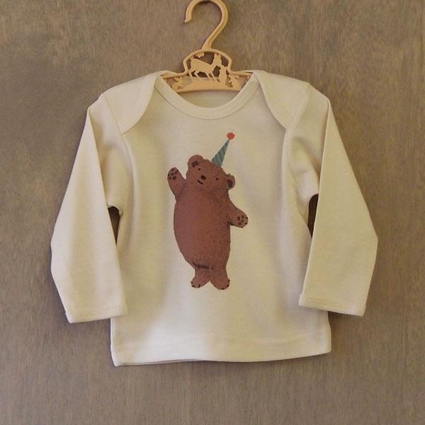 Organic Cotton Baby T-Shirt - Party Bear - BouChic 