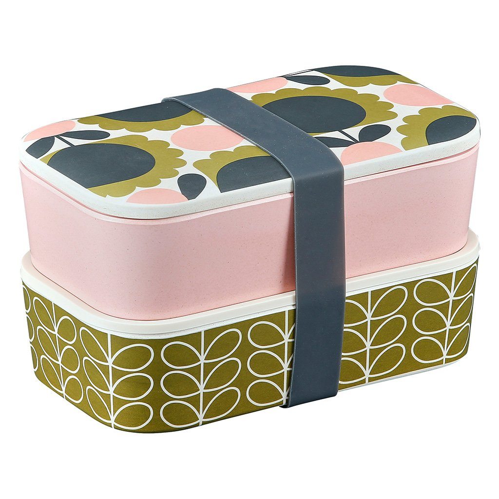 Orla Kiely Bamboo 2-Tier Lunch Box - Scallop Flower Forest - BouChic 