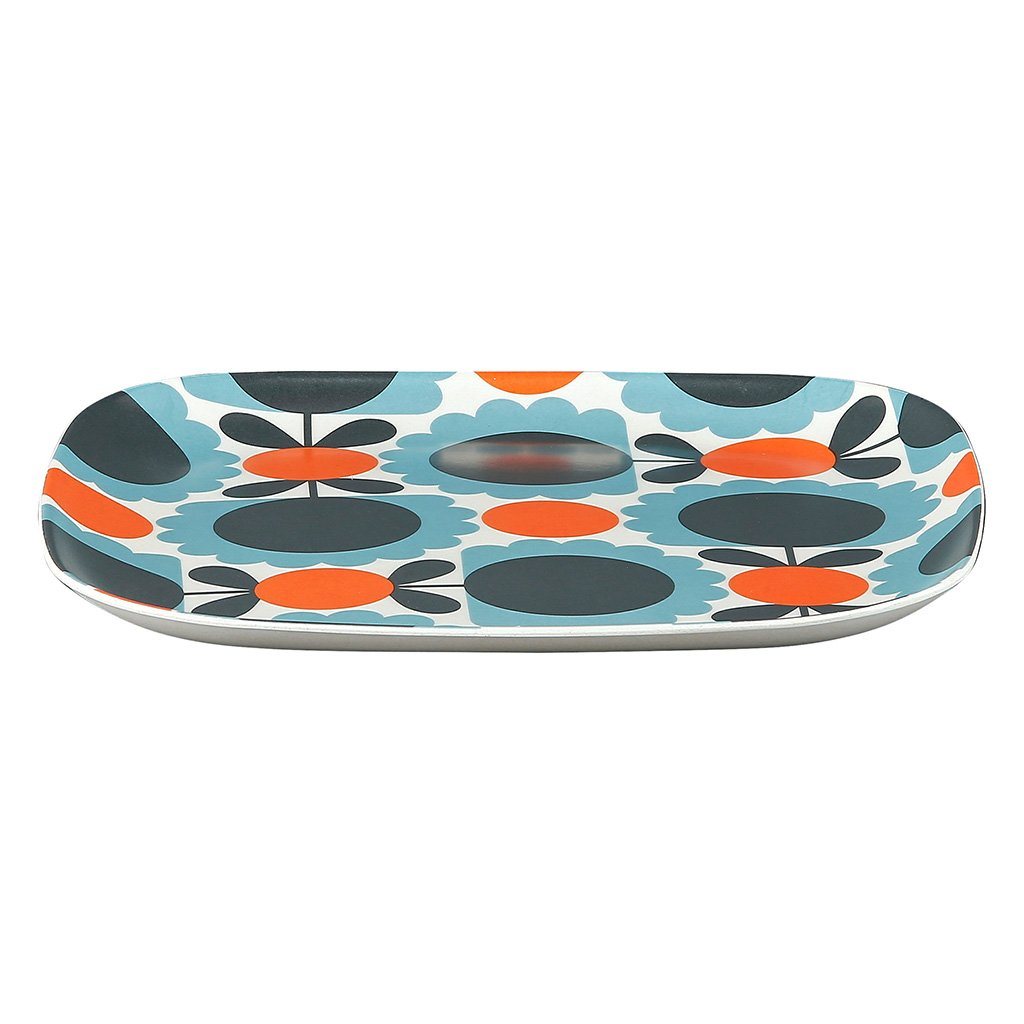 Orla Kiely Bamboo Side Plate - Scallop Flower Sky - BouChic 