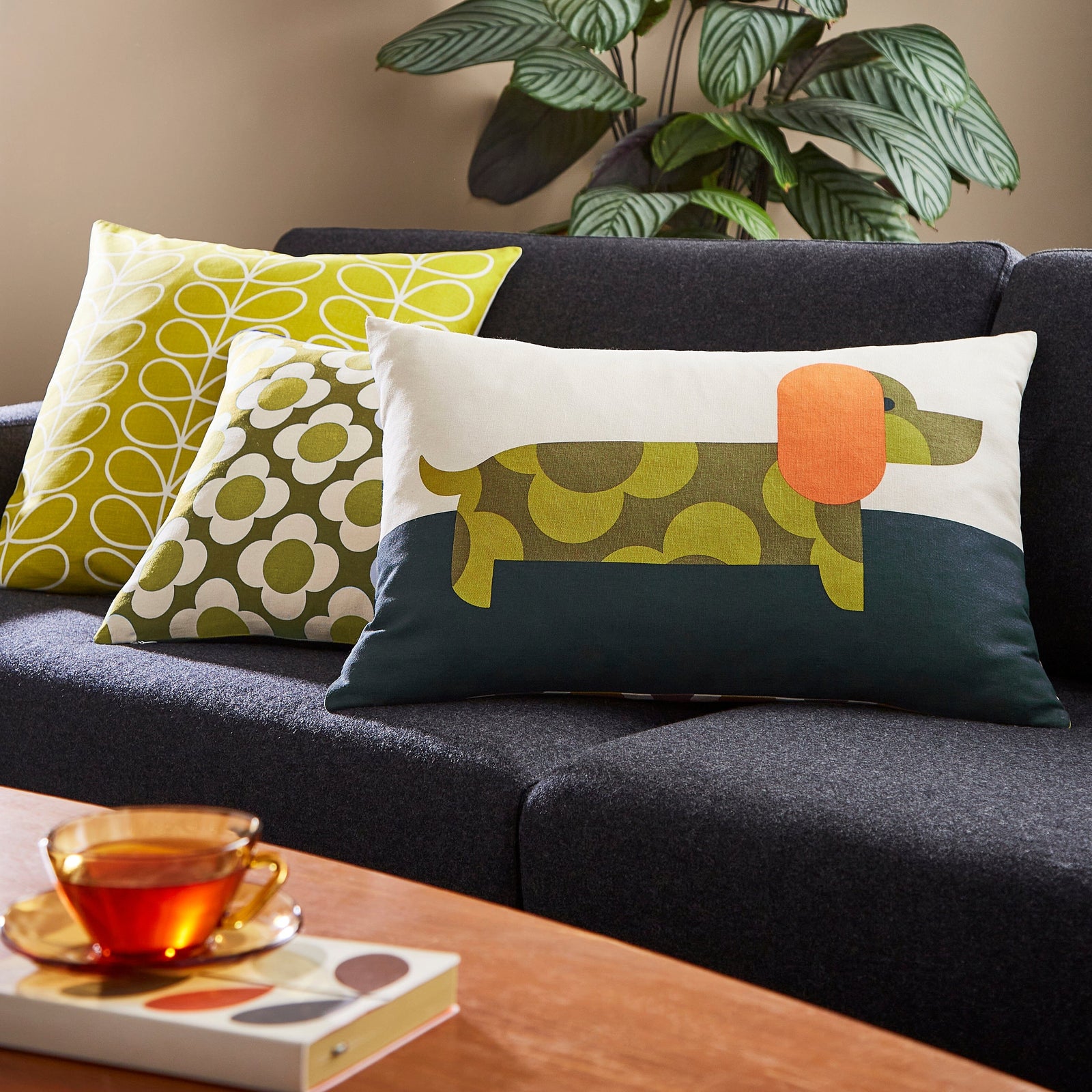 Orla Kiely Dachshund Cushion Yellow - BouChic 