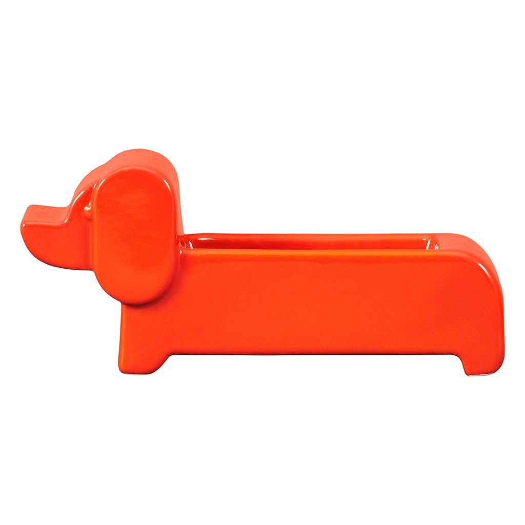 Orla Kiely Dachshund Dog Shaped Ceramic Planter Tomato - BouChic 