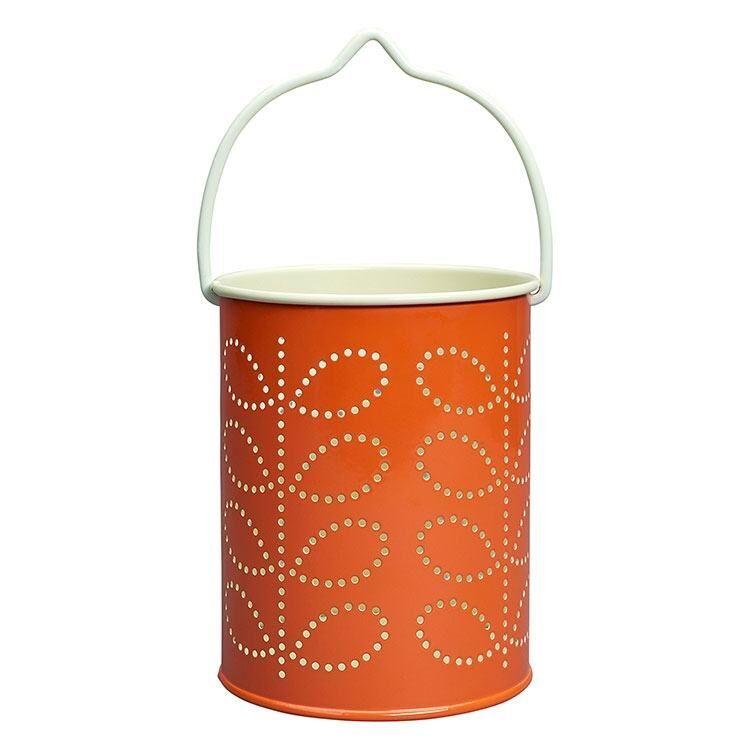 Orla Kiely Linear Stem Tealight Hanging Lantern - Persimmon Orange - BouChic 