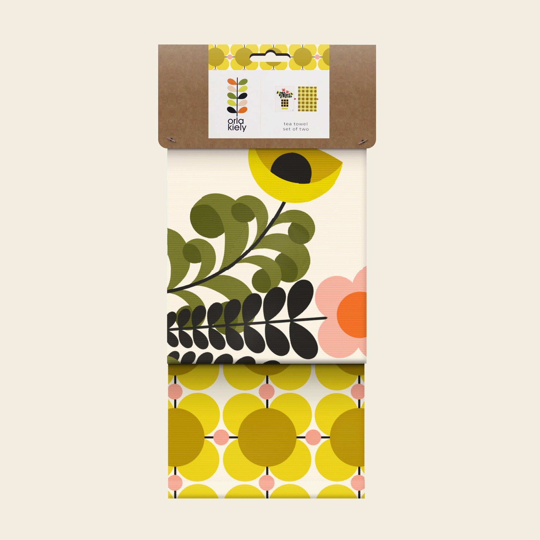 Orla Kiely Set of 2 Tea Towels - Vase of Flowers - BouChic 