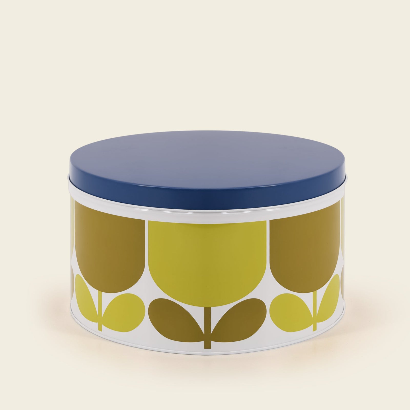 Orla Kiely Set of 3 Round Nesting Cake Tins Sunflower Yellow Sky Blue - BouChic 