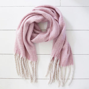 Oversized Lilac Speckle Blanket Scarf with Tassels - BouChic 