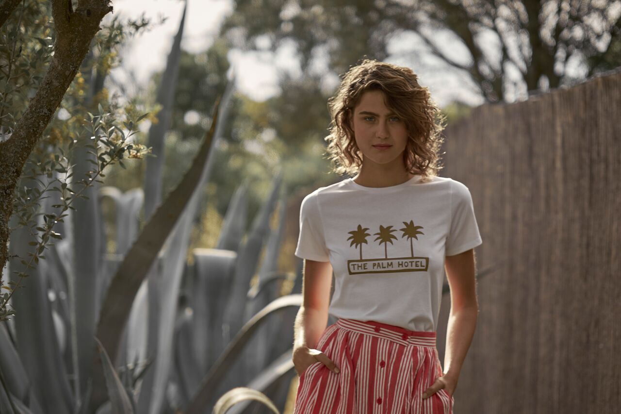 Palm Hotel Emily & Fin Tee White - BouChic 