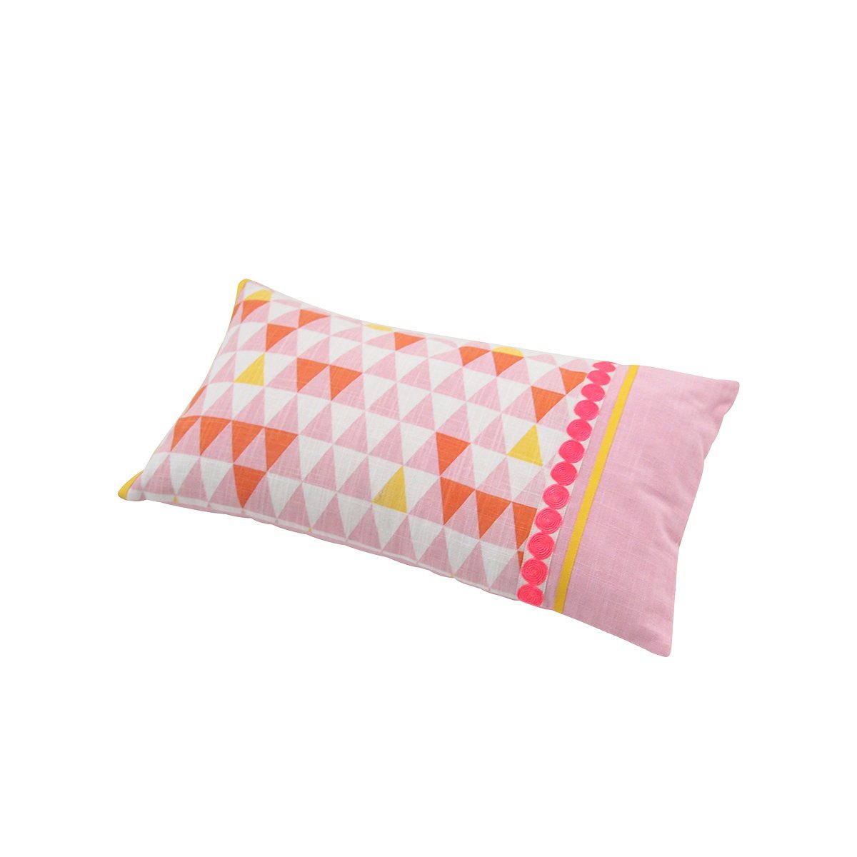 Pink and Orange Triangle Geometric Design Cushion Small - BouChic 