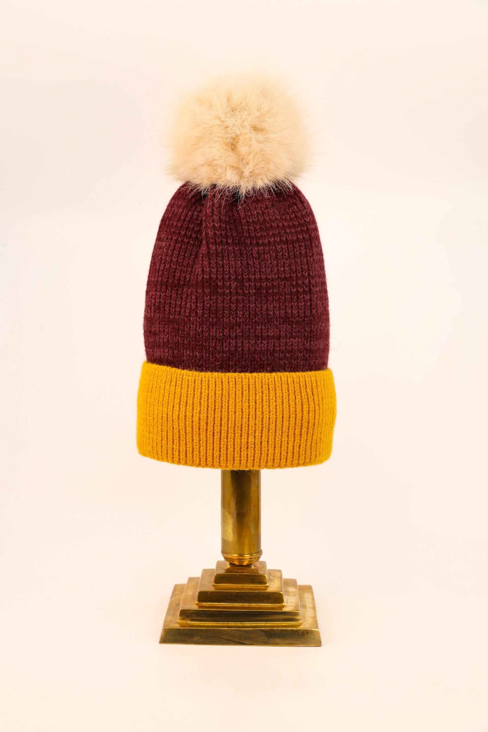 Powder Bonnie Bobble Hat Damson/Mustard - BouChic 