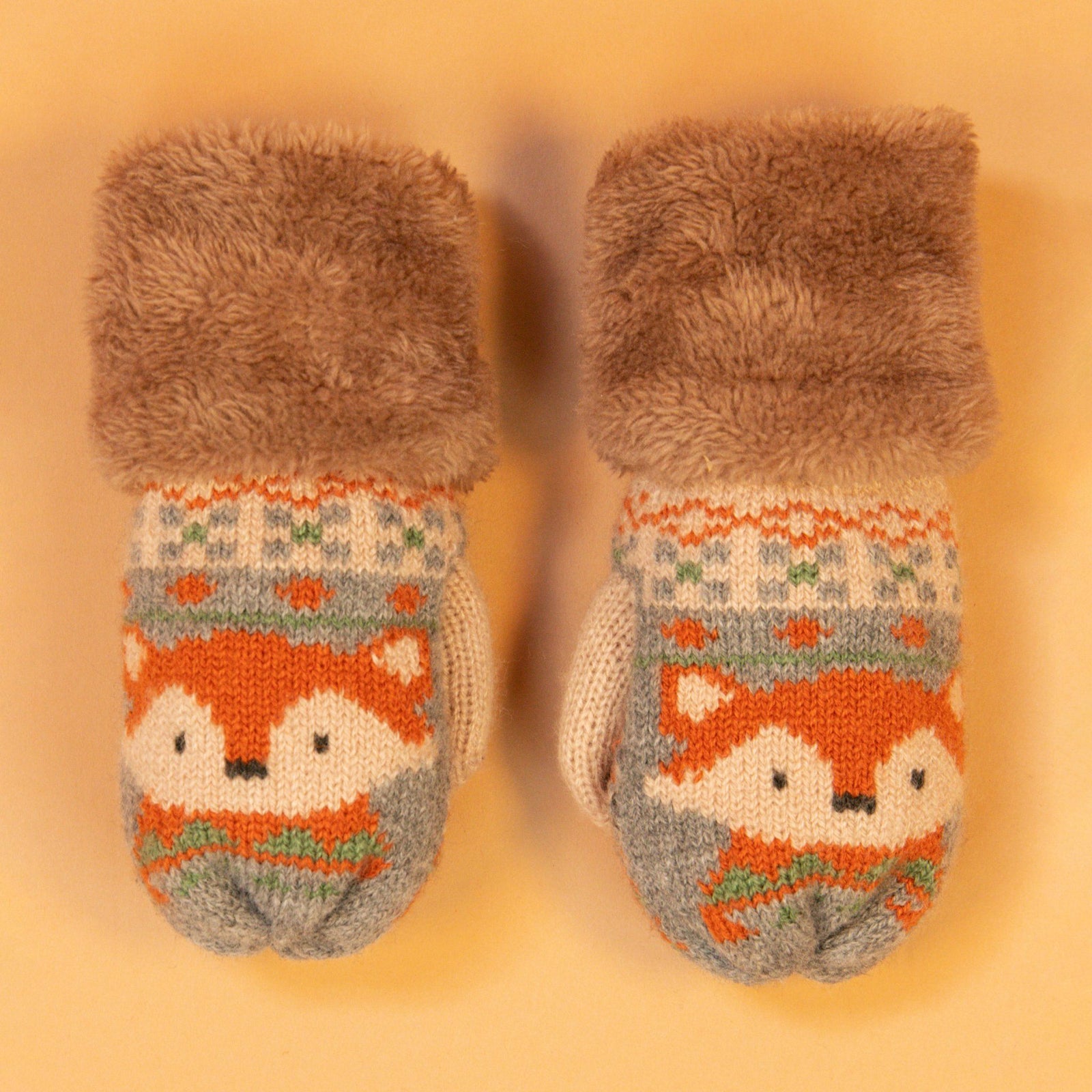 Powder Kid's Fox Mittens Slate - BouChic 