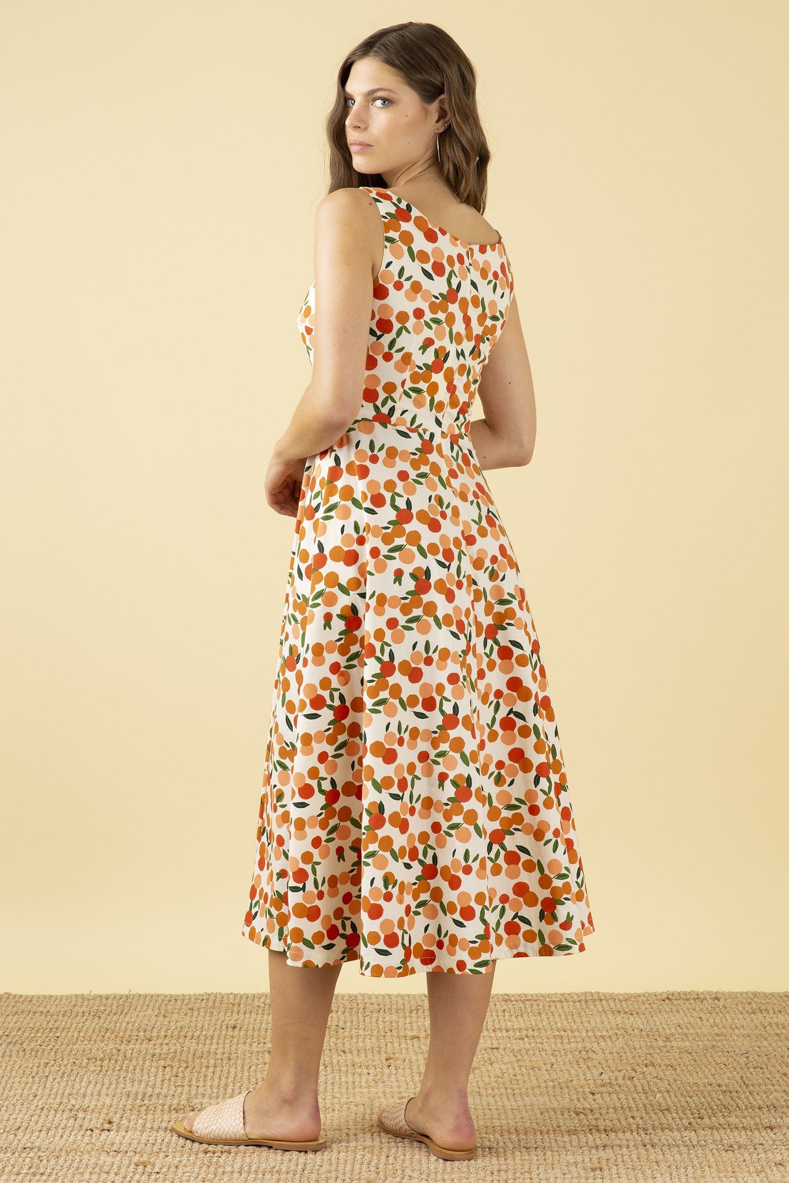 Emily & Fin Margot Midi Dress Mini Summer Oranges - BouChic 