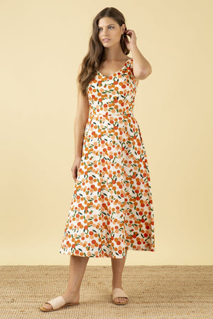 Emily & Fin Margot Midi Dress Mini Summer Oranges - BouChic 