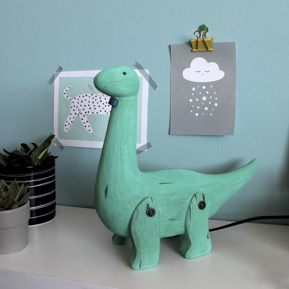 Green Wood Effect Diplodocus Dinosaur Light - BouChic 