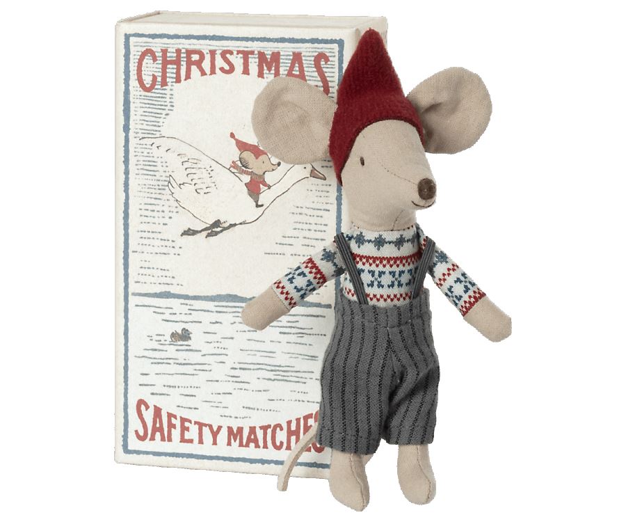 Maileg Christmas Mouse in Matchbox - Big Brother Mouse - BouChic 