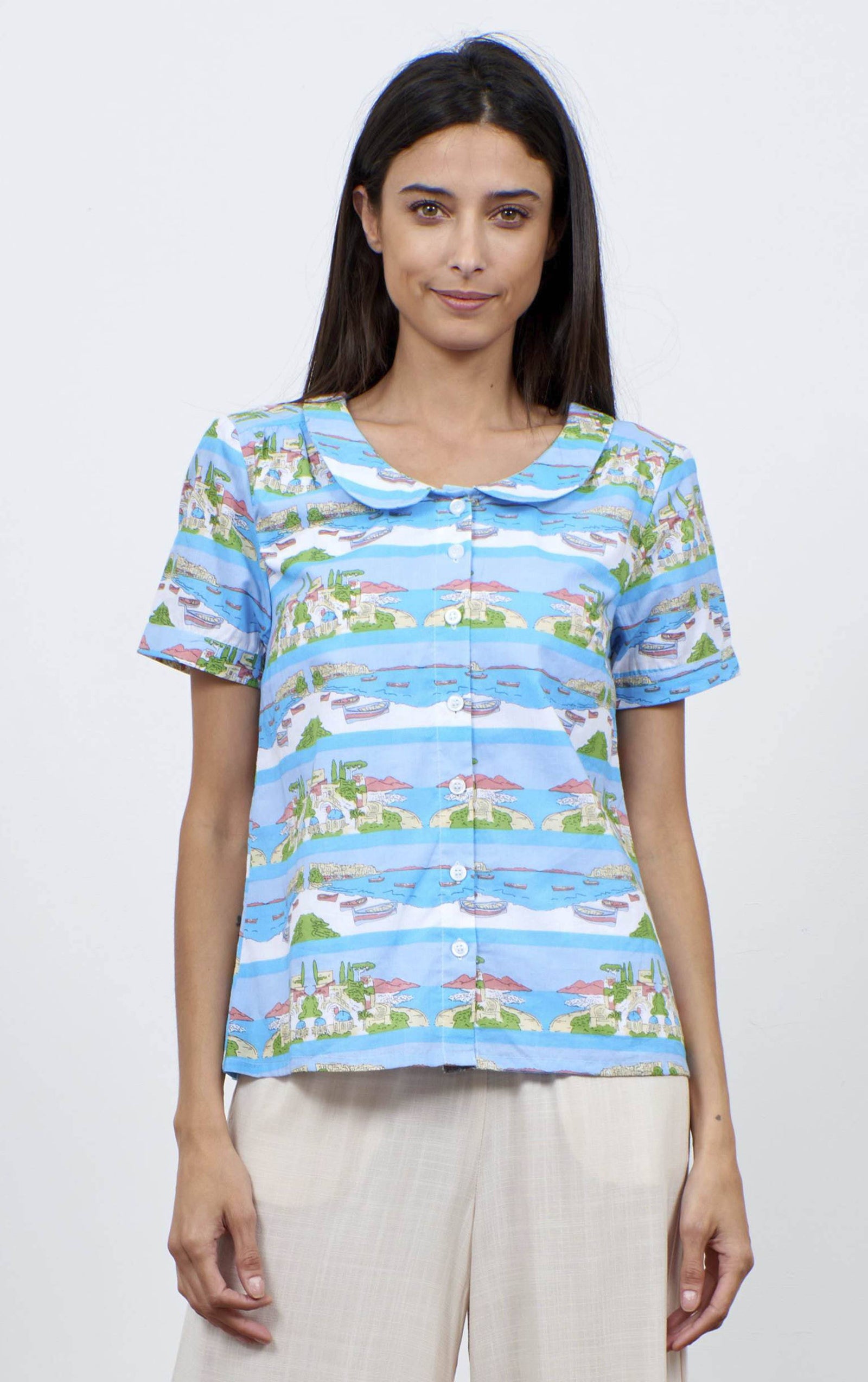 Pretty Vacant Anna Top Mediterranian Life - BouChic 