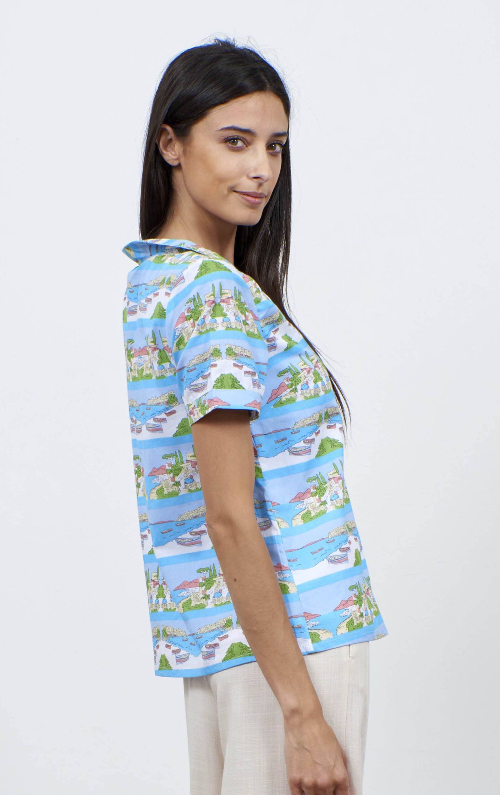 Pretty Vacant Anna Top Mediterranian Life - BouChic 