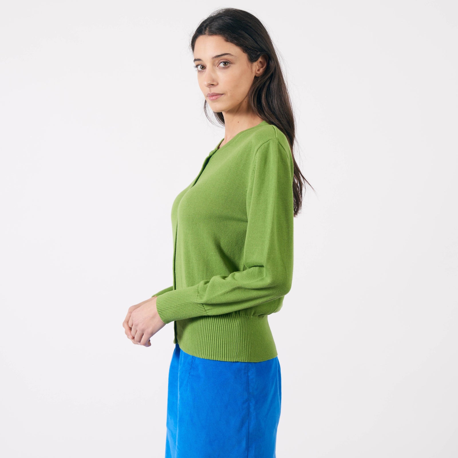 Pretty Vacant Basic Cardigan Peridot Green - BouChic 
