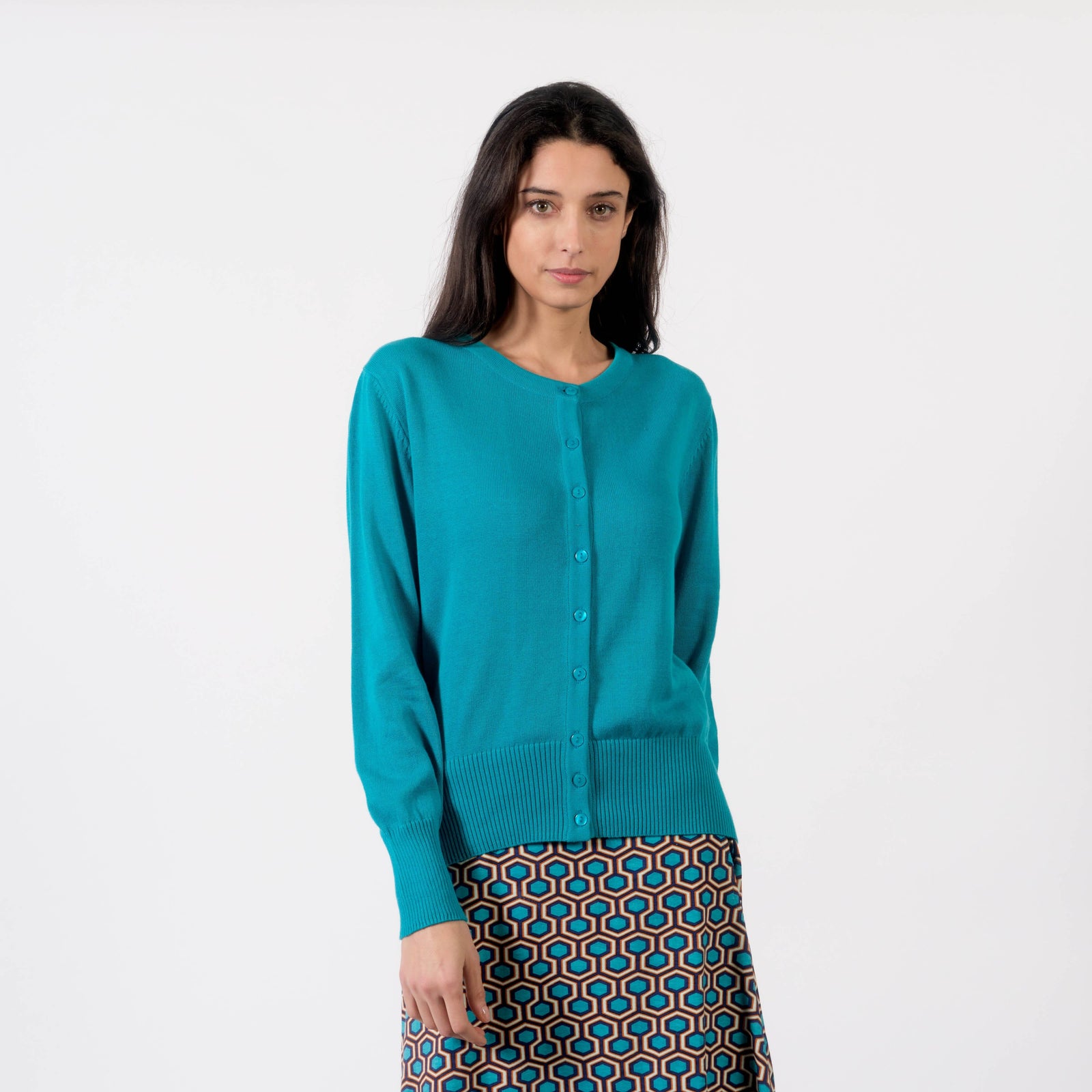 Pretty Vacant Basic Cardigan Tile Blue - BouChic 