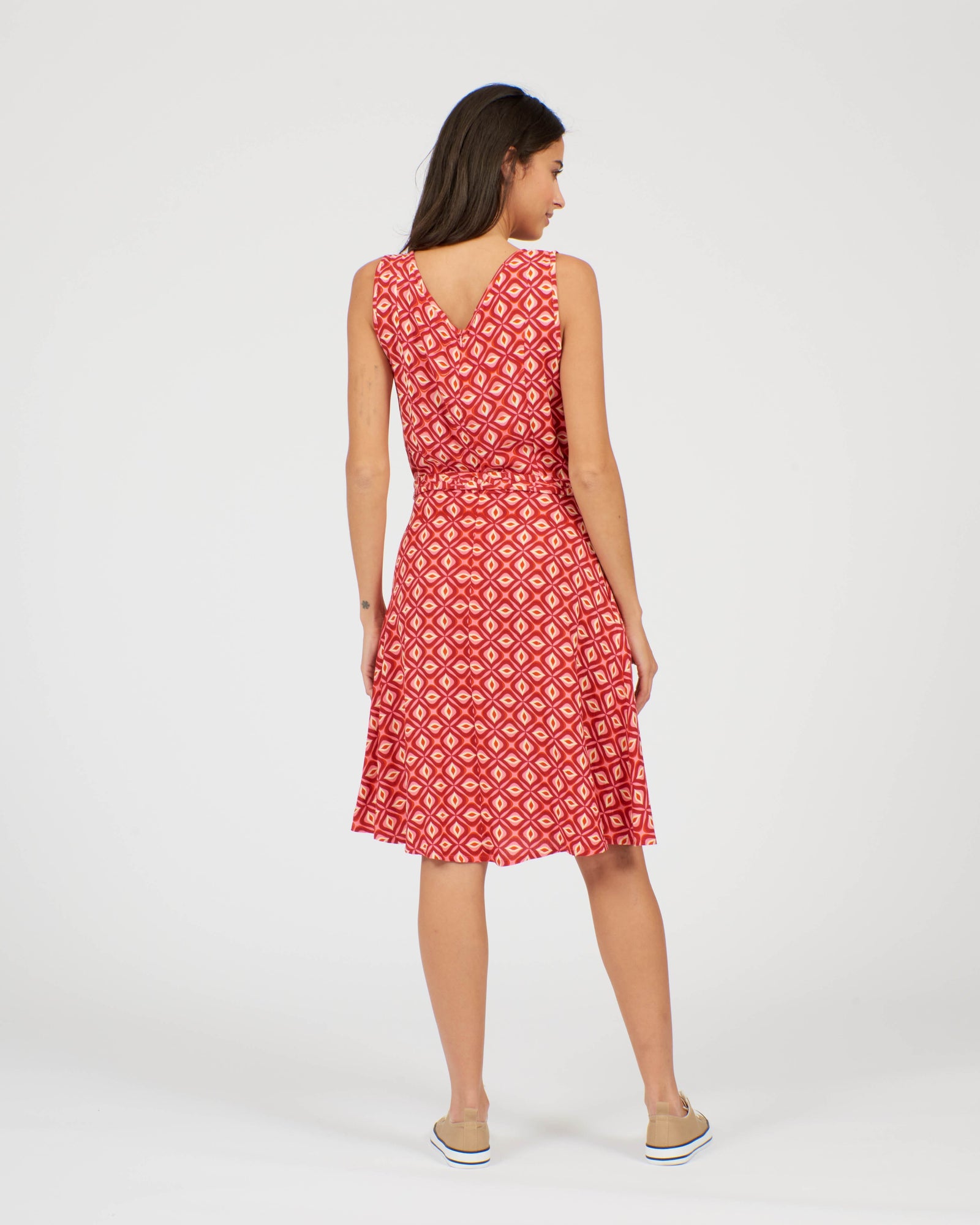 Pretty Vacant Tessa Dress Geo Red - BouChic 