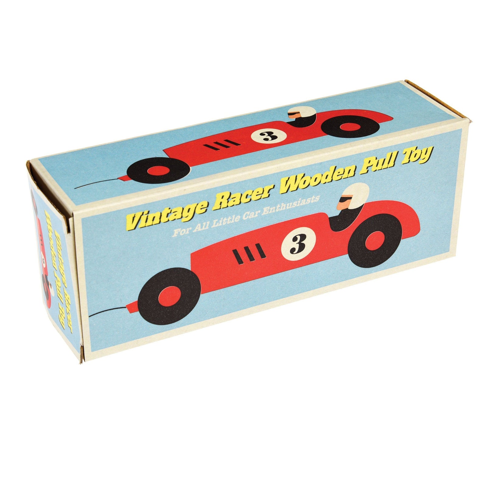 Red Retro Racer - Wooden Pull along Toy - BouChic 