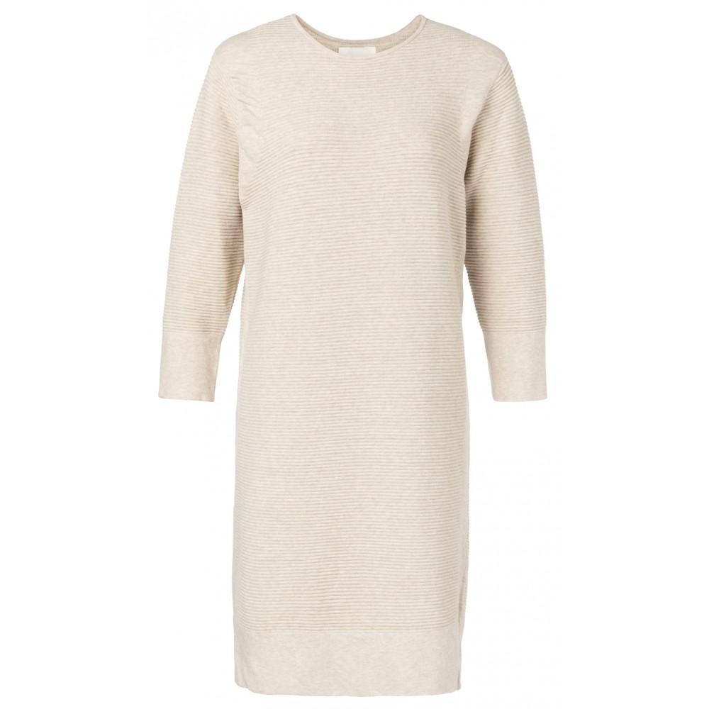 Ribbed Midi Dress Beige Melange - BouChic 