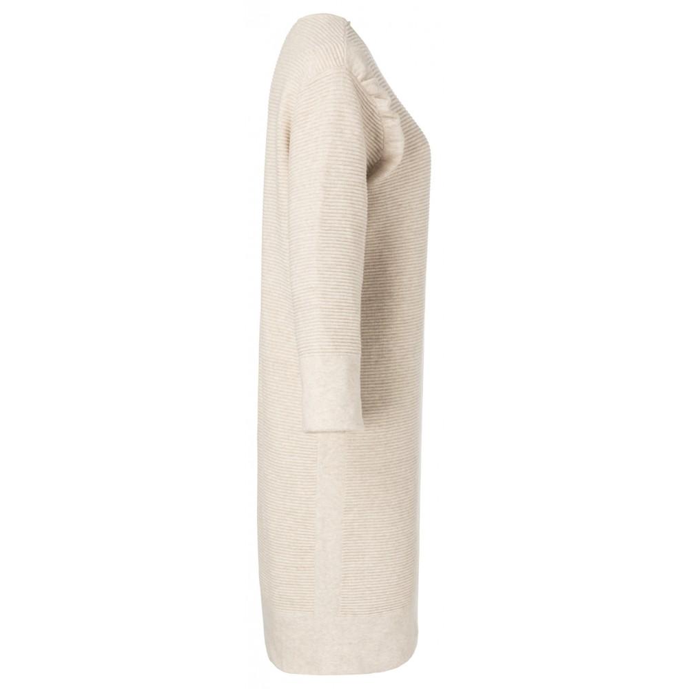 Ribbed Midi Dress Beige Melange