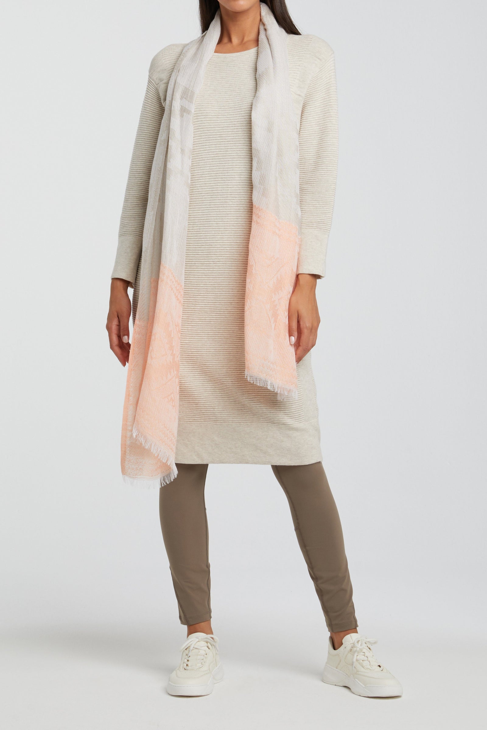 Ribbed Midi Dress Beige Melange - BouChic 