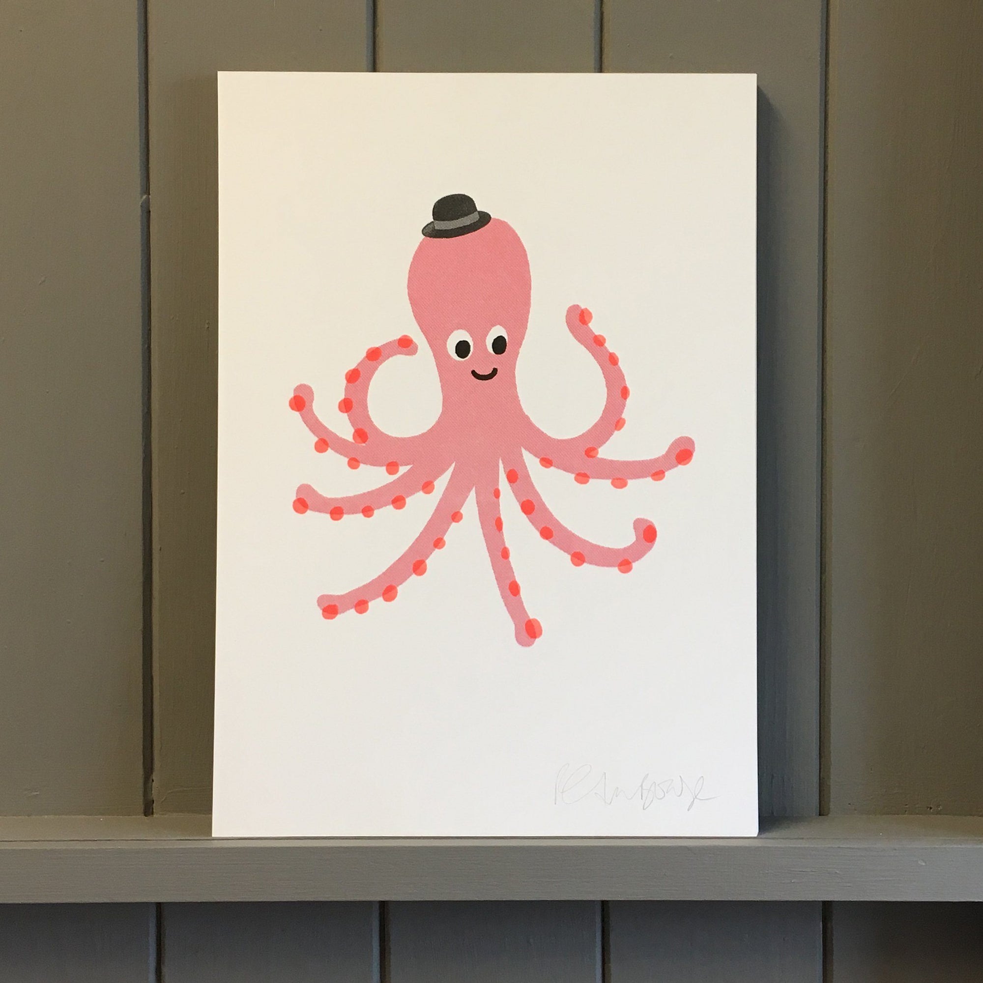 Risograph Print - Pink Octopus - BouChic 