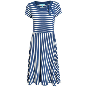 Rita Striped Dress Navy/Cream - BouChic 