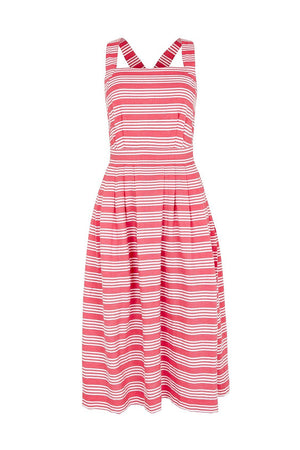 Romy Beachcomber Stripe Dress Pink & White Emily & Fin - BouChic 